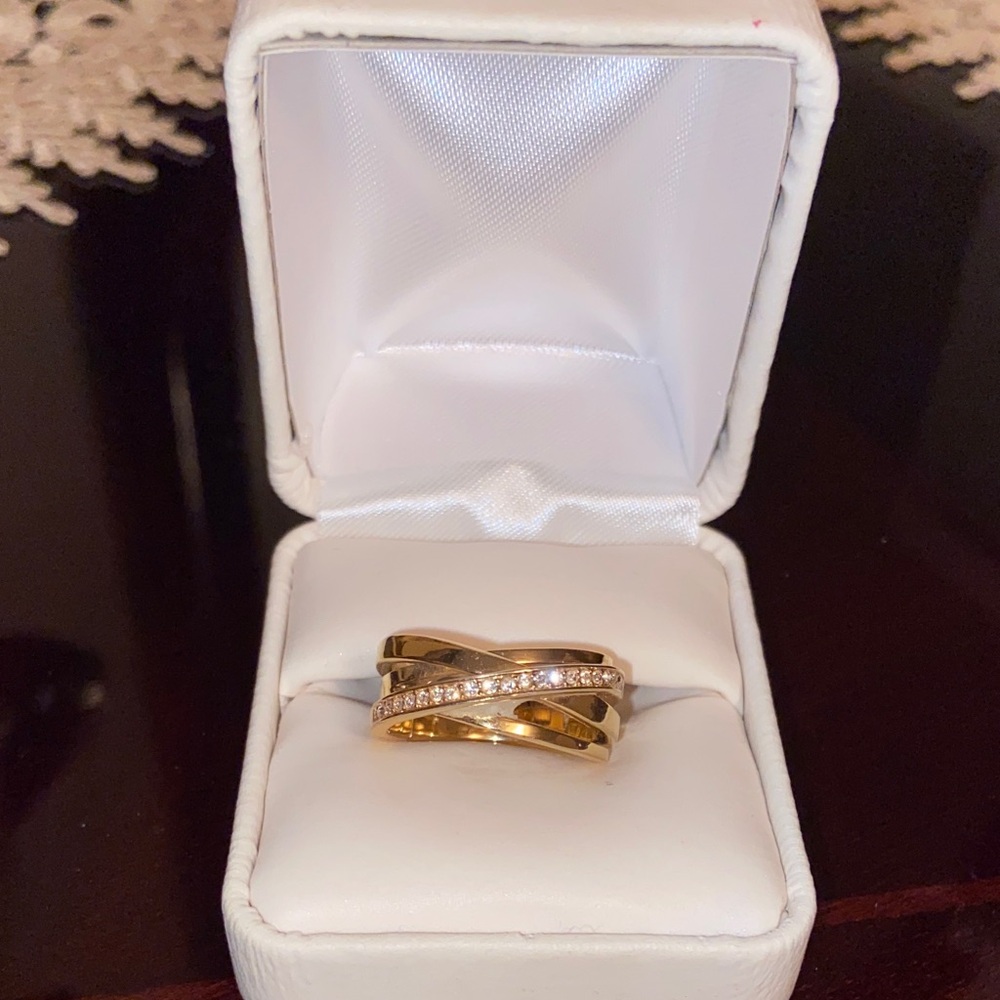 Michael Kors Gold and Silver Crossover Ring